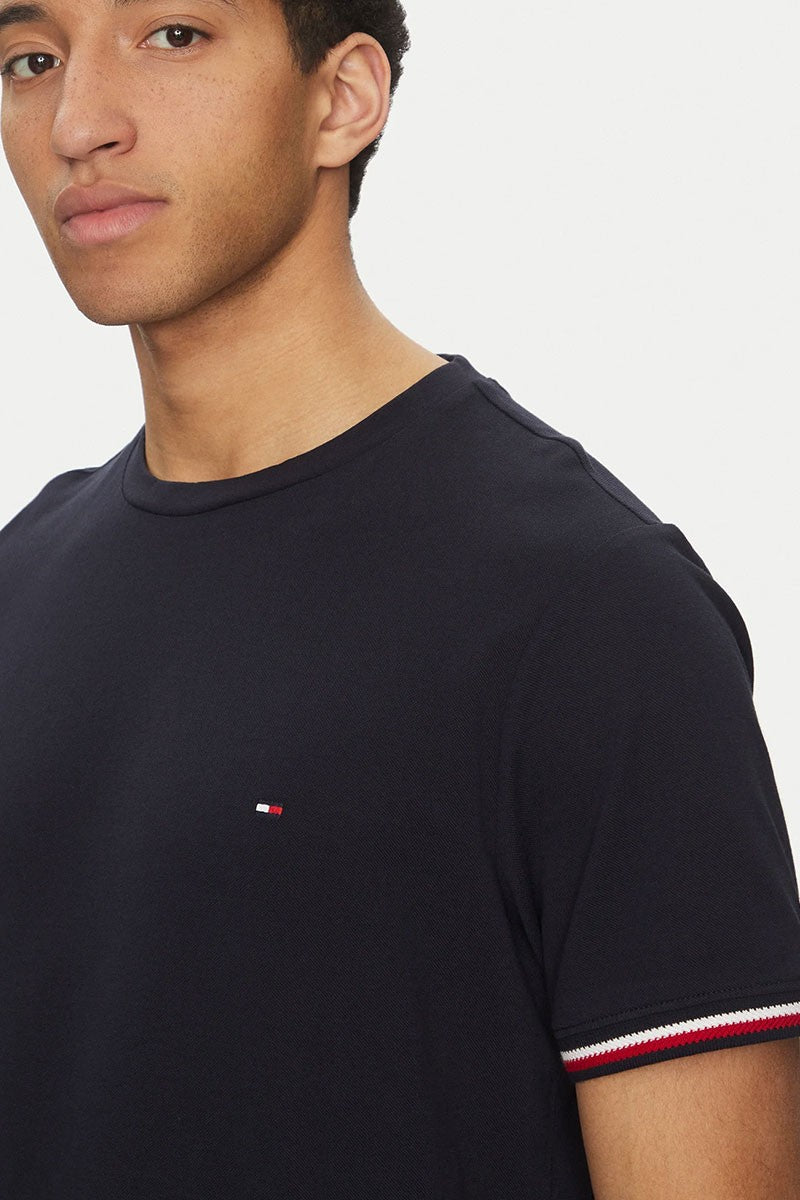 Tommy Hilfiger Camiseta básica y cenefa tricolor