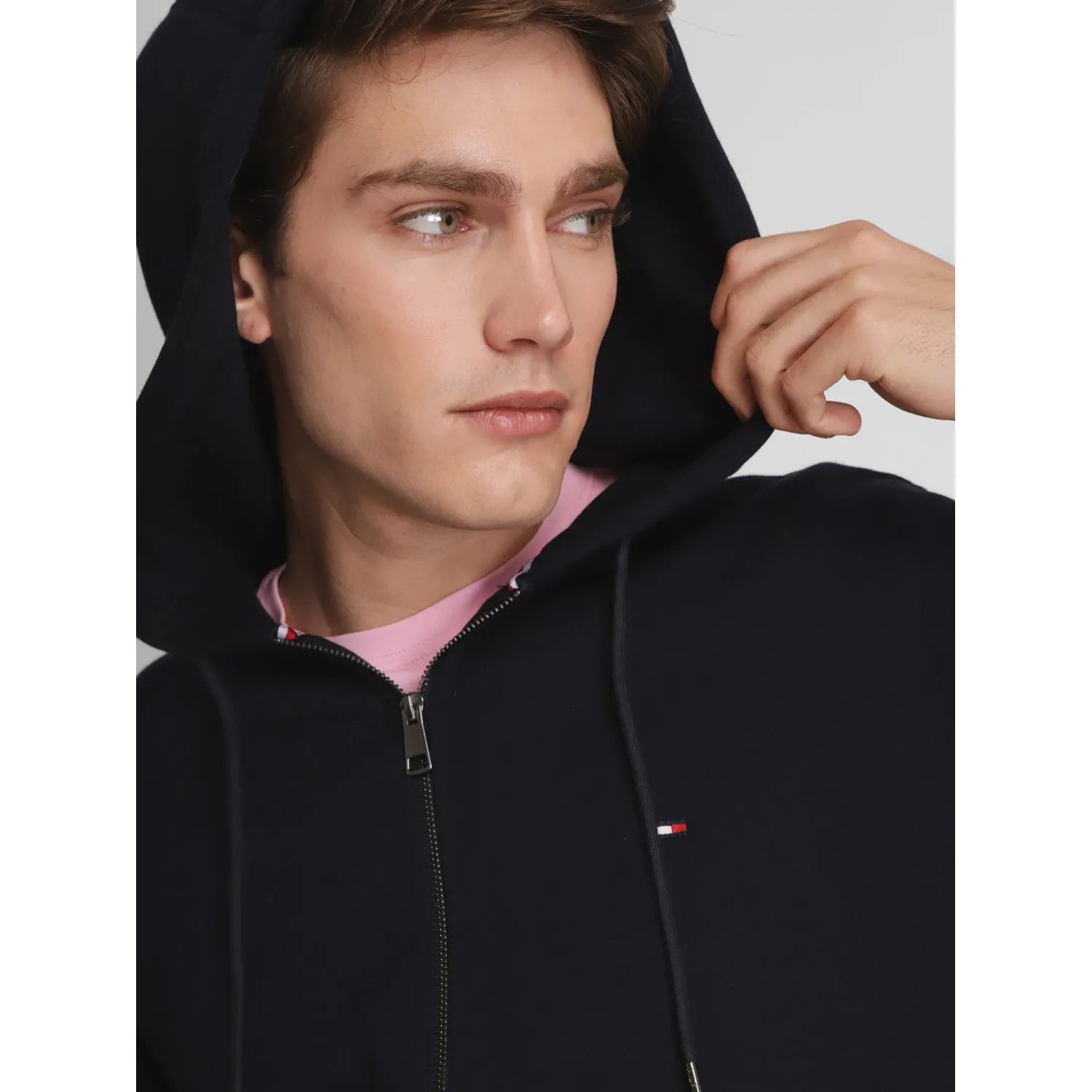 Tommy Hilfiger Polerón Hoodie Con Cierre Logo Azul