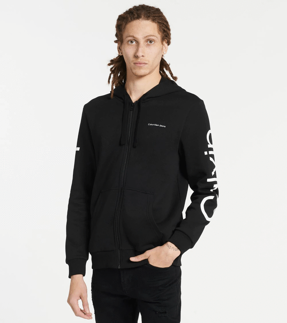 Calvin Klein Polera traveling full zip logo hoodie