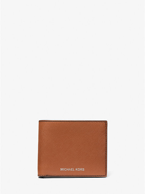 Billetera Varick de piel saffiano Michael Kors con solapa para documento de identidad