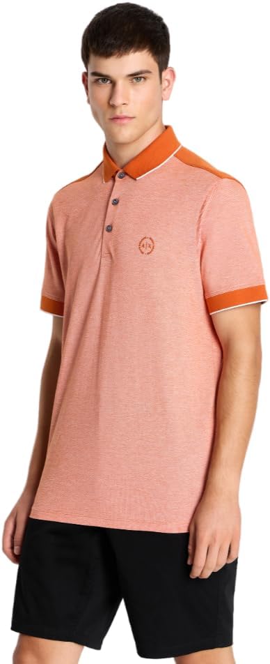 Armani Exchange Polo de piqué de algodón jaspeado