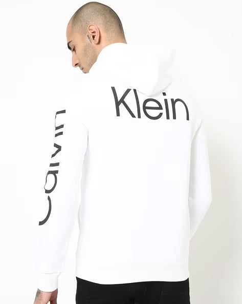 Calvin Klein Brand Print Zip-Front Hoodie