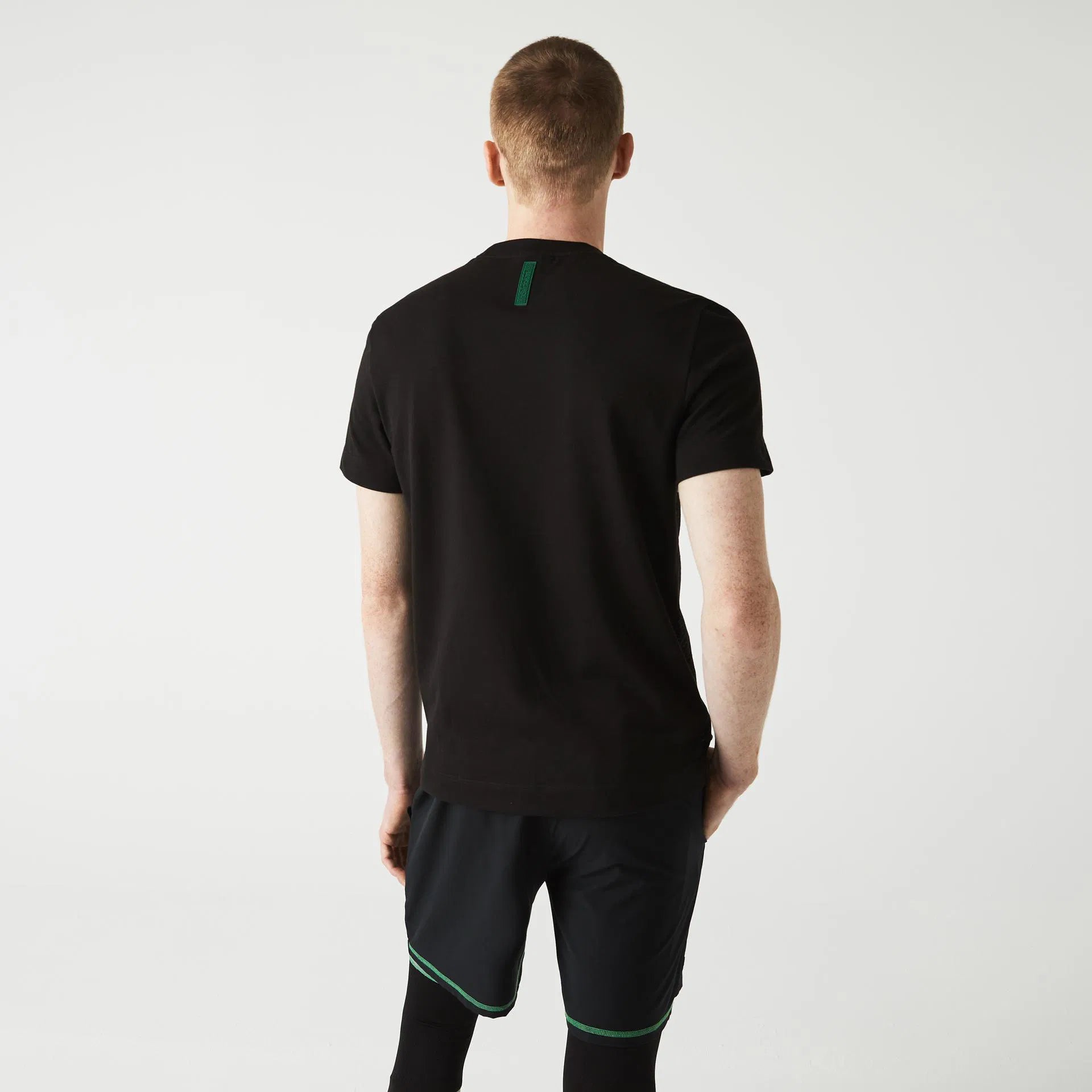 Lacoste Active Erkek Regular Fit Bisiklet Yaka Desenli Siyah T-Shirt