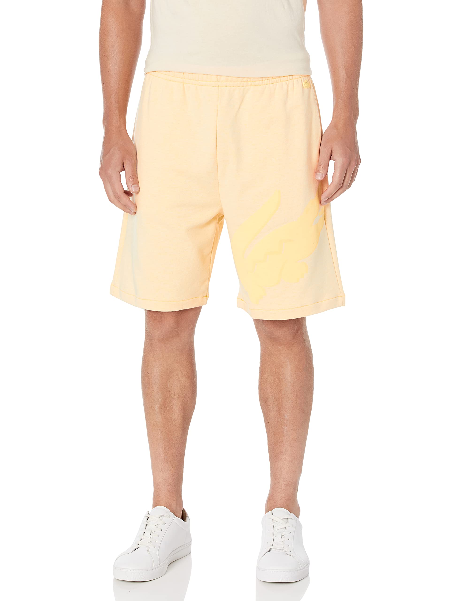 Lacoste Hombre Oversized Crocodile Print Organic Cotton Fleece Shorts