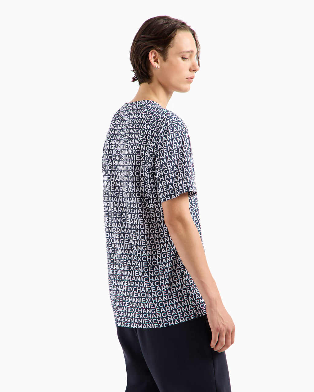 Armani Exchange Camiseta regular fit en algodón Monogram integral