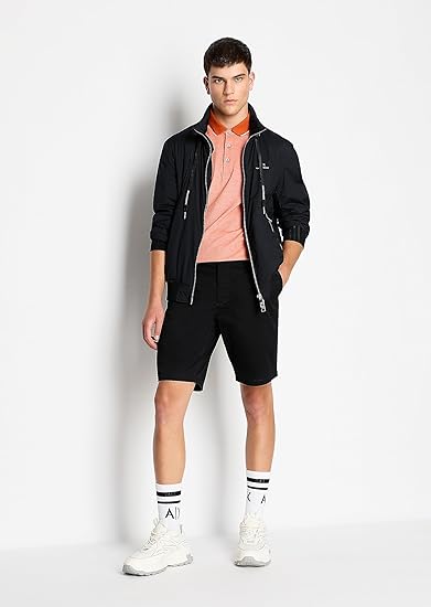 Armani Exchange Polo de piqué de algodón jaspeado