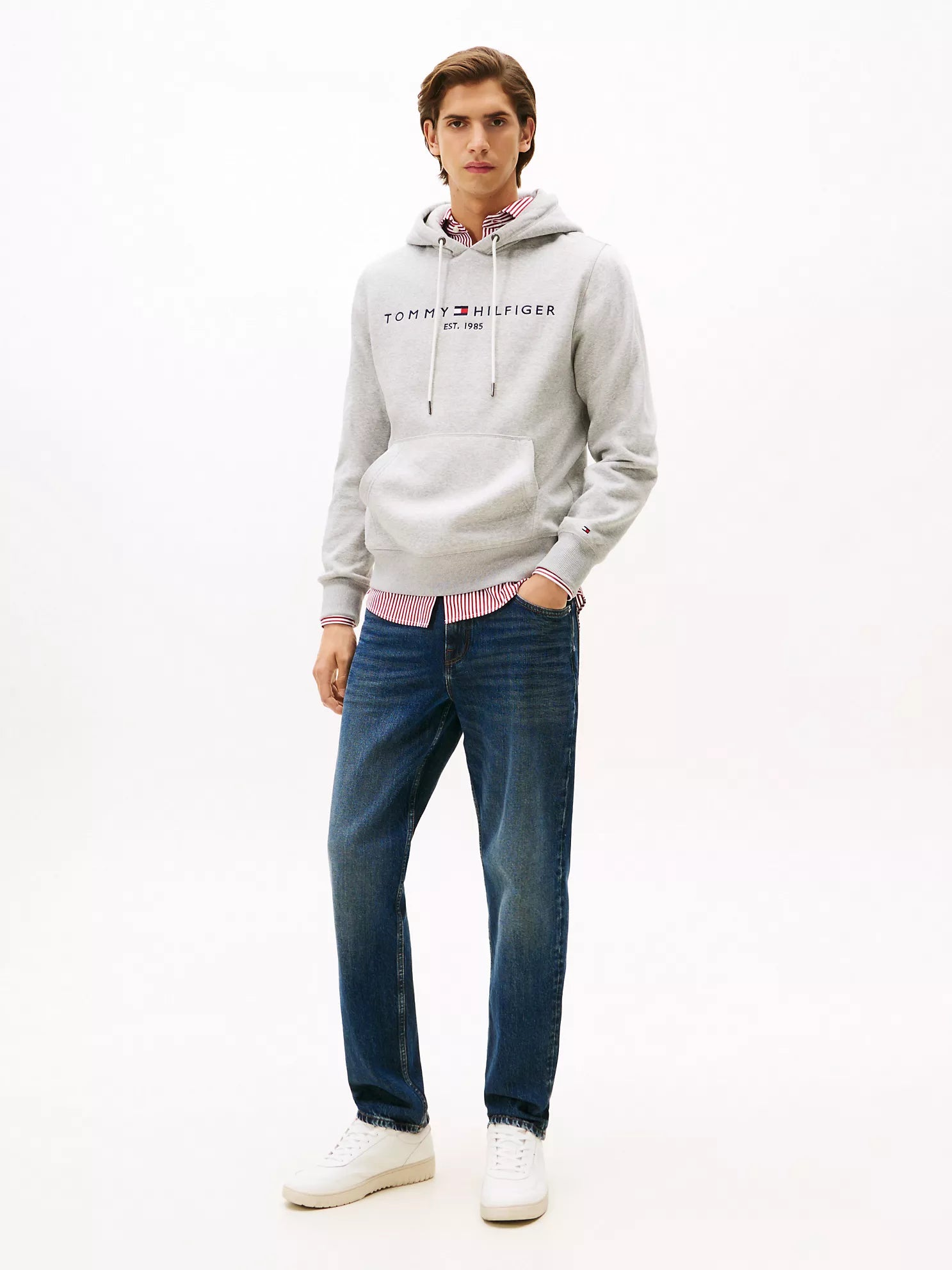 Polera Con capucha y logo de Tommy bordado