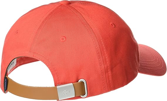 Lacoste Gorra de piel ajustable con correa de cuero ajustable