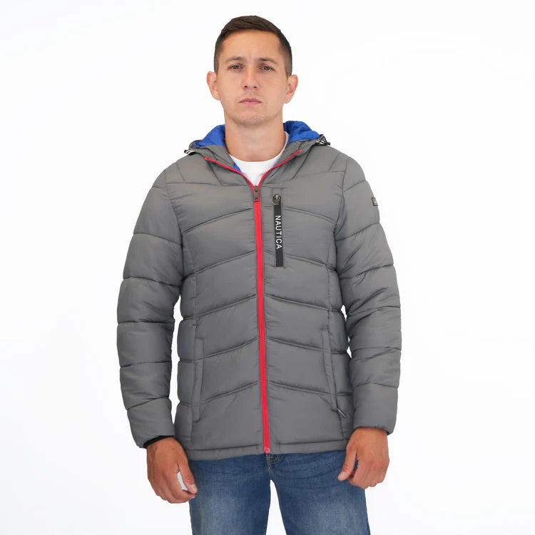 Nautica Performance N83 Hooded Puffer Jacket Grey