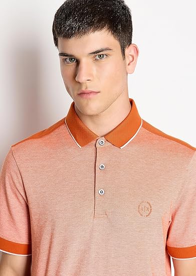 Armani Exchange Polo de piqué de algodón jaspeado