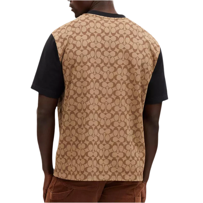 Coach Men Signature T Shirt In Organic Cotton - Khaki