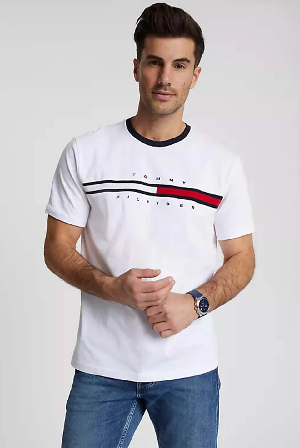 Tommy Hilfiger Camiseta Embroidered Flag Optic White