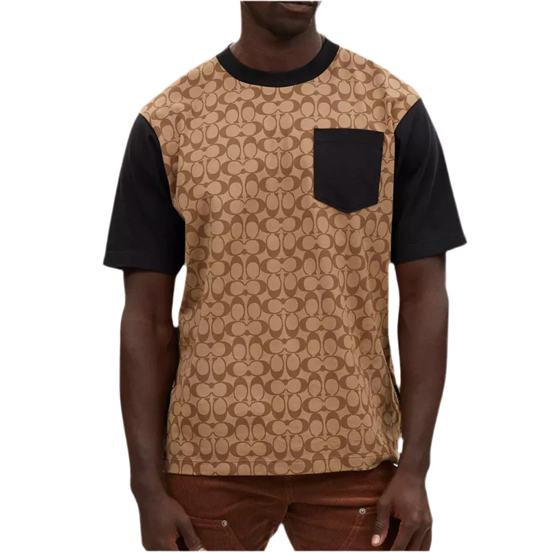 Coach Men Signature T Shirt In Organic Cotton - Khaki