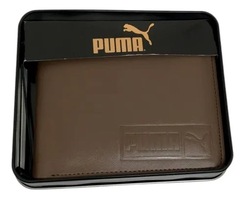 Puma Cartera Billetera De Piel Para Hombre Marrón Claro Liso