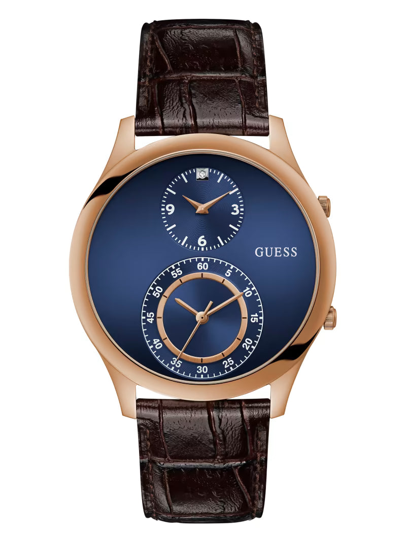 Reloj Dos de doble función en tono oro rosa y azul