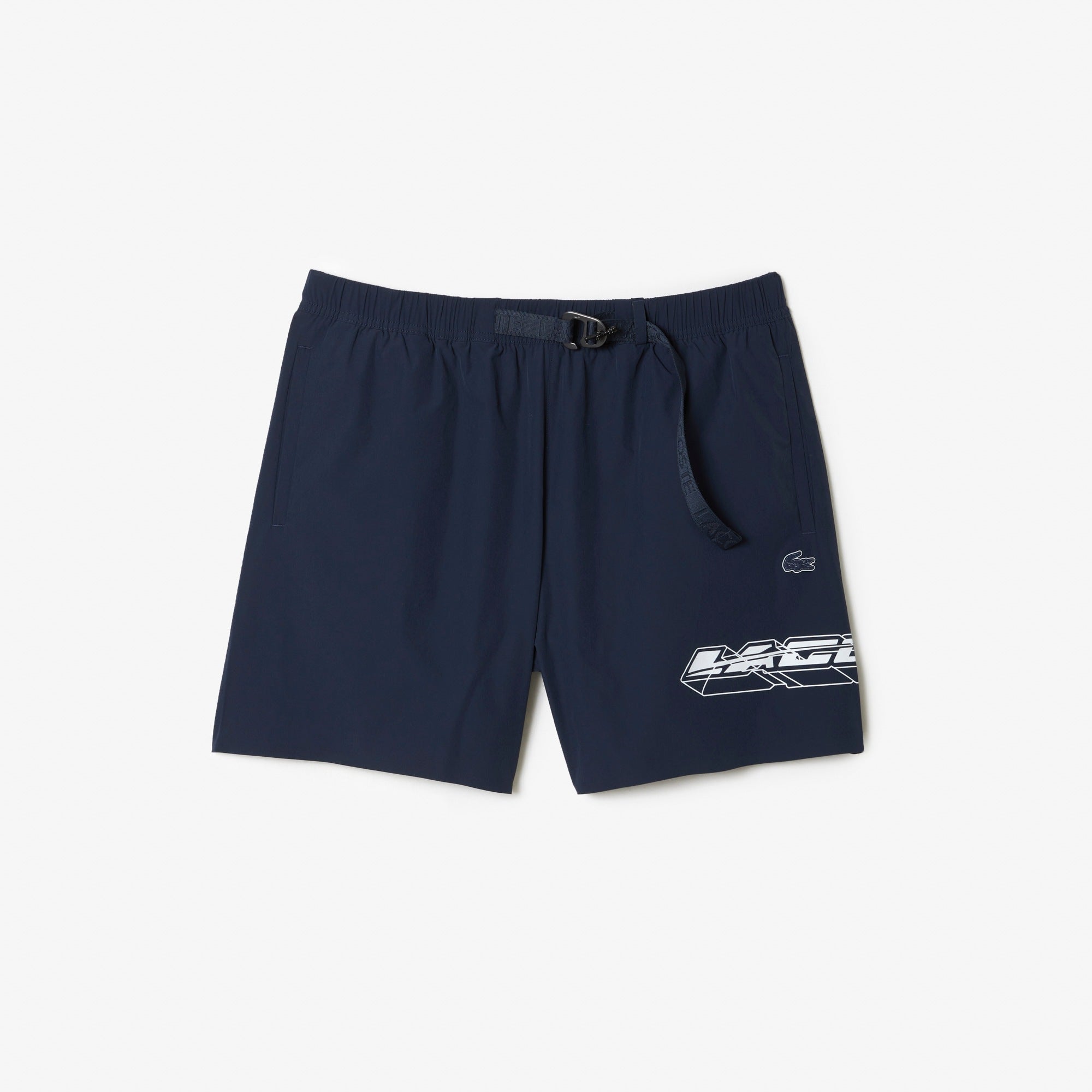 Lacoste Bañador de rayas con logotipo de secado rápido