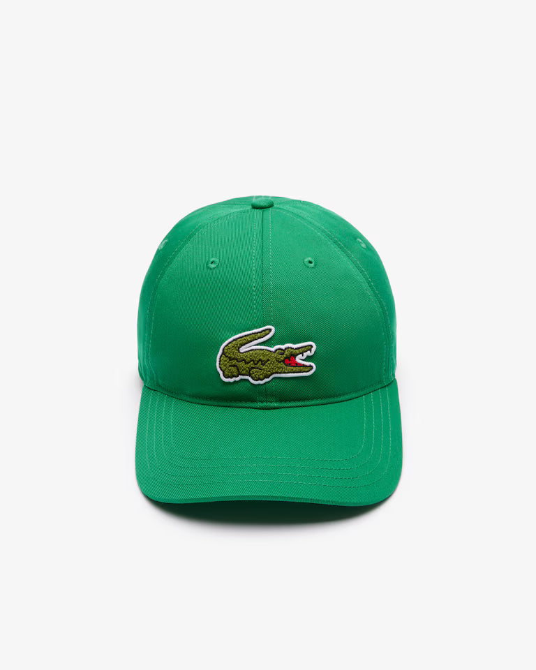 Gorra unisex de sarga de algodón con insignia de cocodrilo