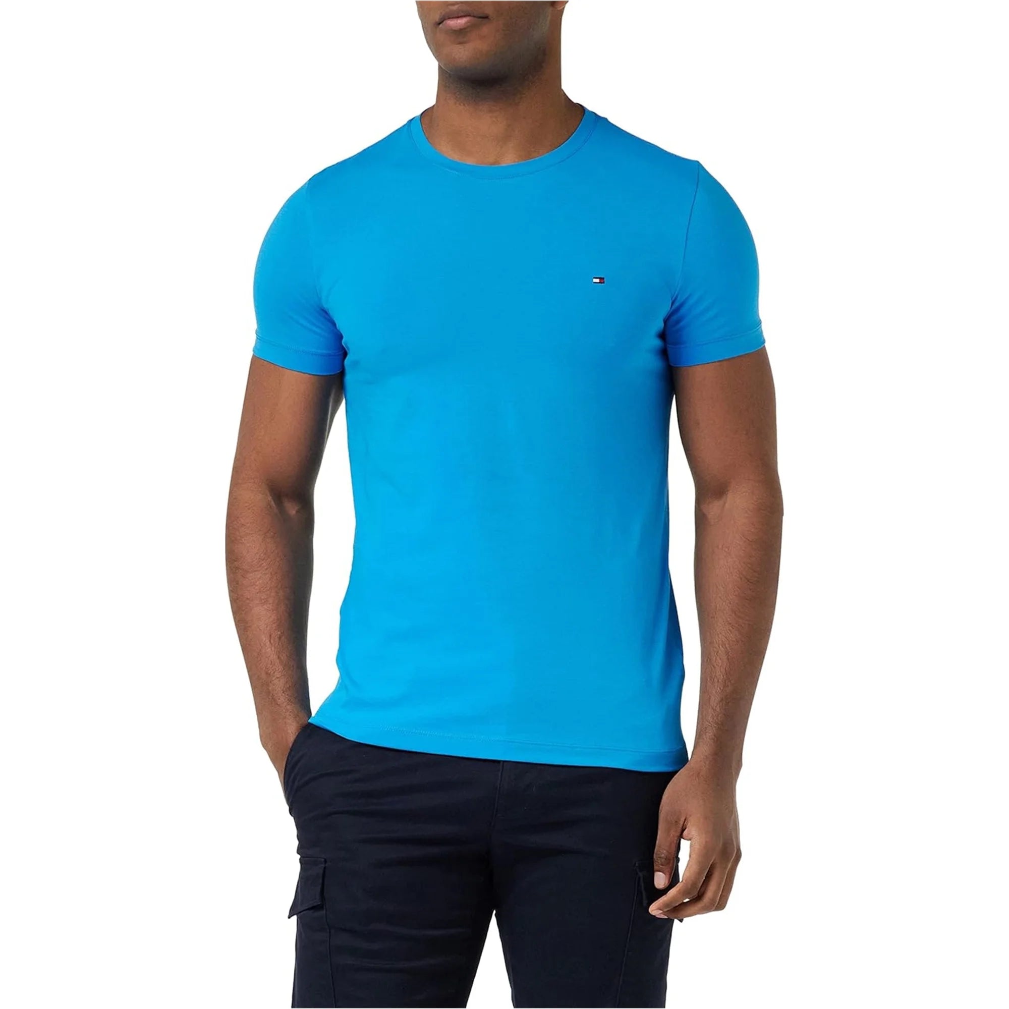 Tommy Hilfiger Camiseta de Manga Corta con Cuello Redondo y Corte Entallado
