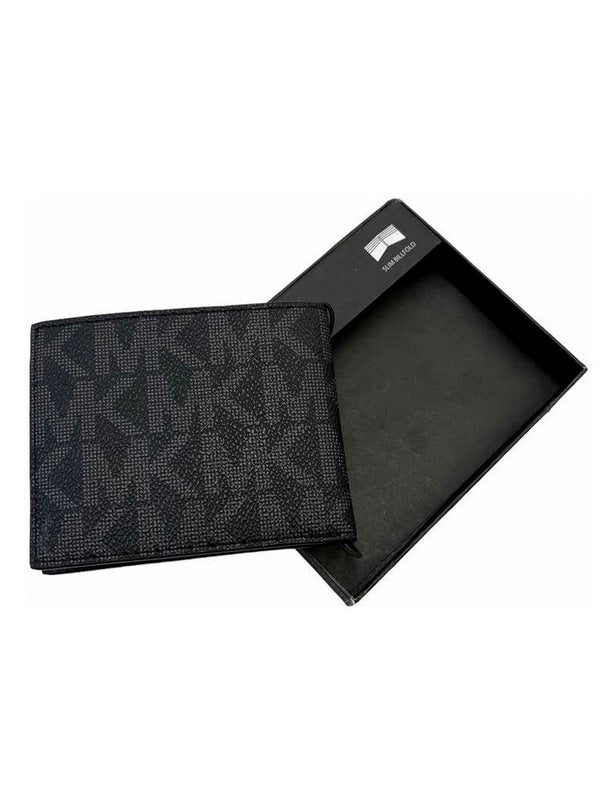 Billetera Bifold Hombre Michael Kors Slim Monogram Negro