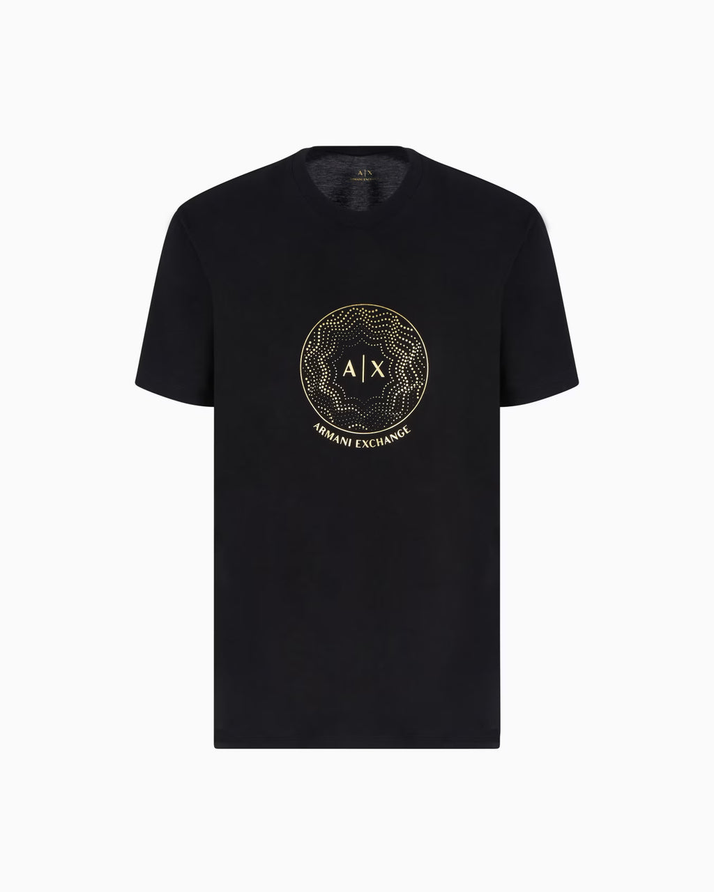 Armani Exchange Camiseta de corte regular con pedrería dorada