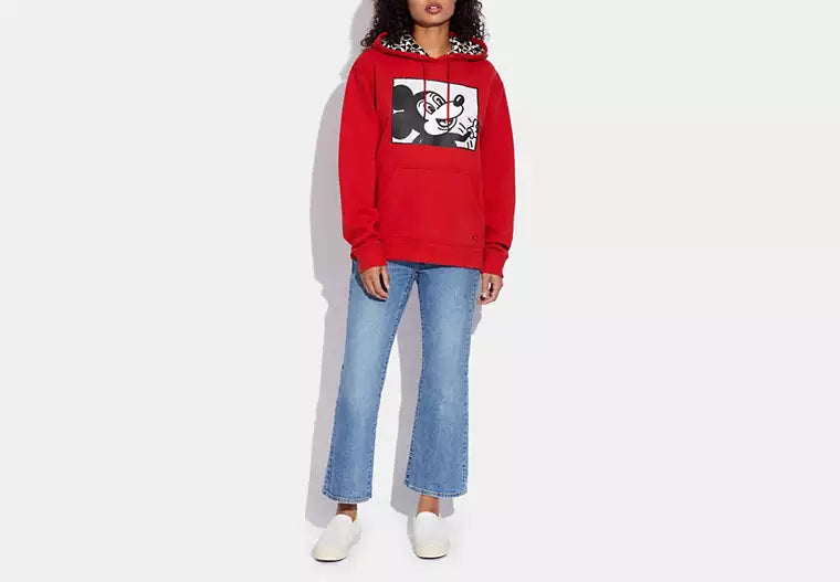 Coach Sudadera Con Capucha Disney Mickey Mouse X Keith Haring