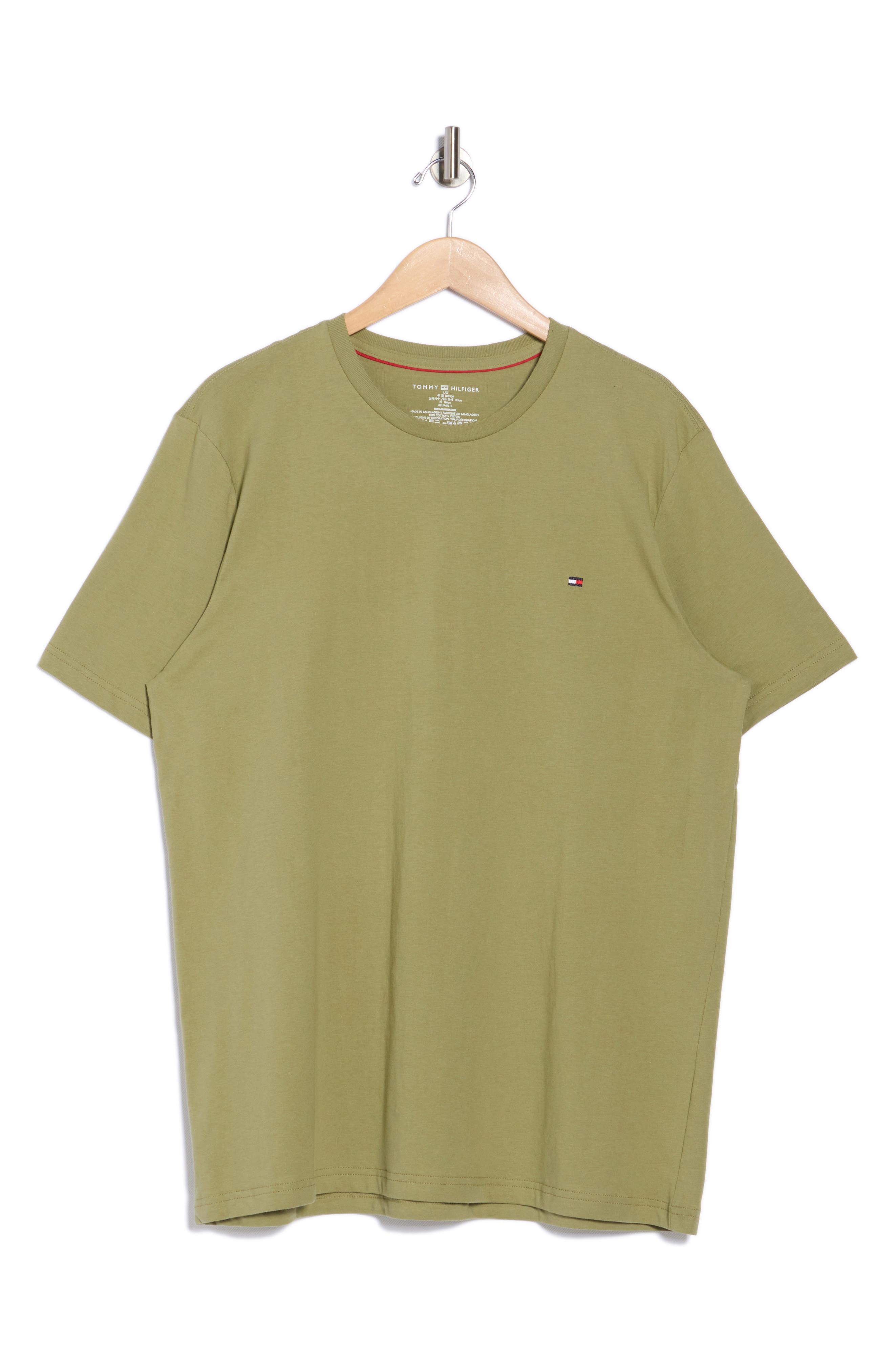 Tommy Hilfiger Camiseta juvenil de algodón con cuello redondo y bandera