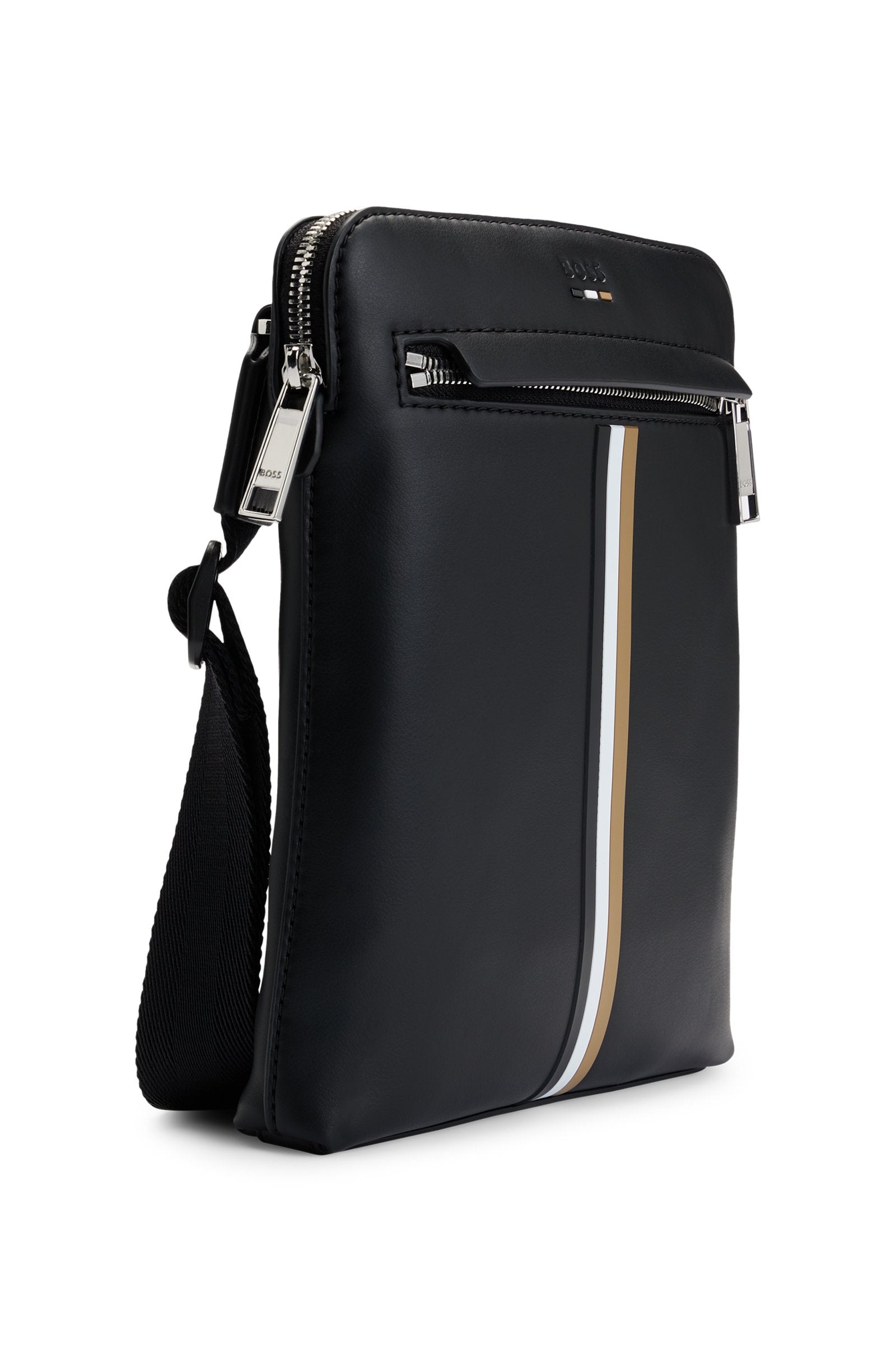 Bolso de estilo sobre en piel sintética con raya de la marca