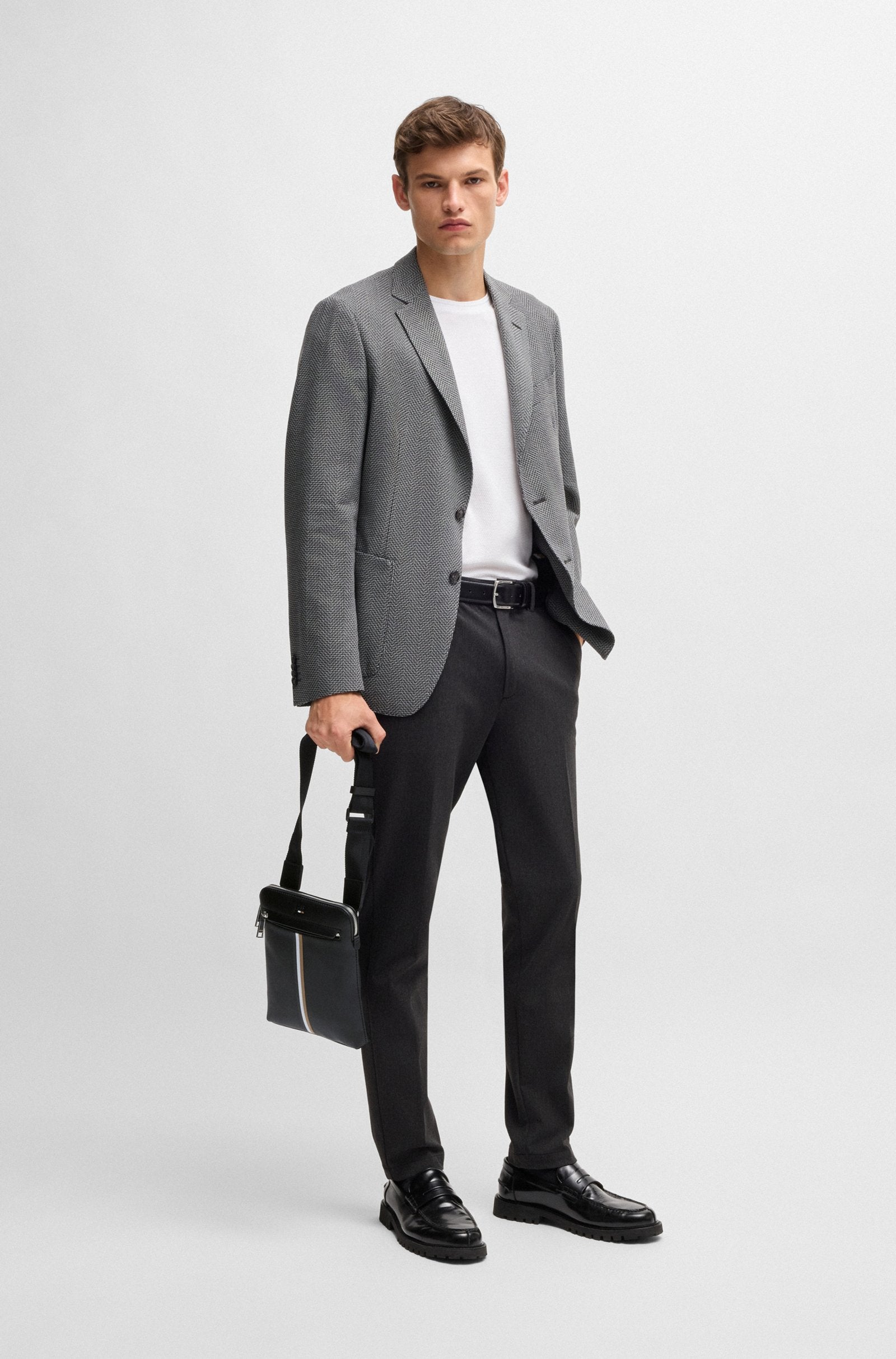 Bolso de estilo sobre en piel sintética con raya de la marca