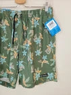 COLUMBIA M Verde Floral Verano Elastizado Corto Hombre