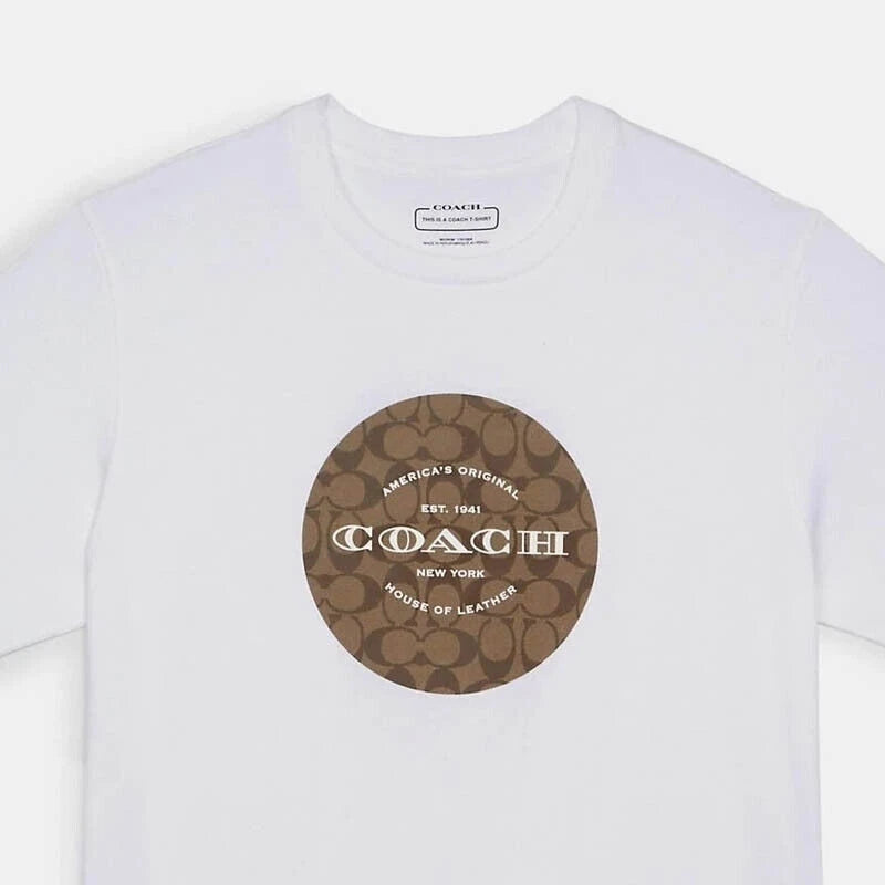 Coach Camiseta  Blanca Firma Algodón Orgánico