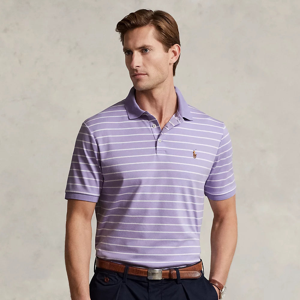 Ralph Lauren Classic Fit Soft Cotton Polo Shirt In Sky Lavender/white