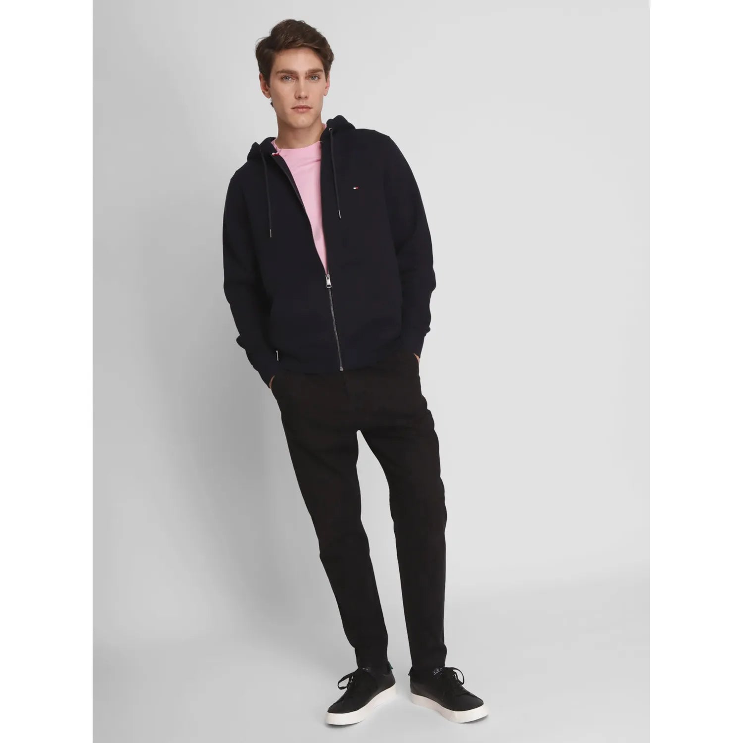 Tommy Hilfiger Polerón Hoodie Con Cierre Logo Azul